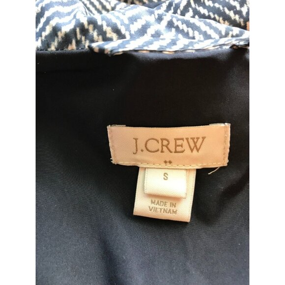 J. Crew Black and Tan Chevron Print Zip-Up Quilted Puffer Vest, Size Small - Picture 8 of 8
